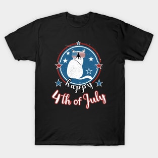 Happy 4Th of July Funny Patriot Cat T-Shirt